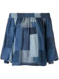 off shoulder panelled blouse