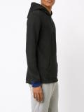 contrast cuff zipped hoodie