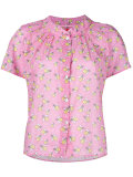 patterned ruffle blouse