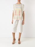 print embroidered blouse