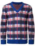 plaid v neck jumper