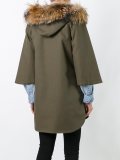 raccoon fur trimmed parka 
