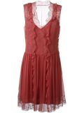 lace trim ruffle dress