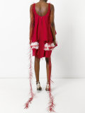 feather trim dress