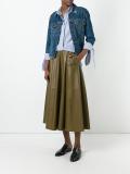A-line leather skirt