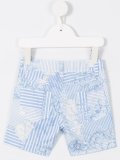baroque print striped shorts