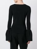 ribbed flared sleeve top