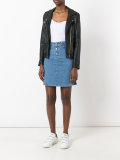 fitted denim skirt