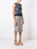 jacquard fringed mid dress