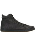 snakeskin effect hi-top sneakers