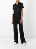 draped front shirt jumpsuit