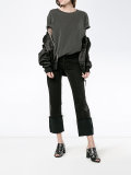 High Rise Straight Leg Jeans with turned up cuffs 