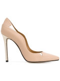 curved cut pointed pumps