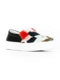 checked patterned slip-on sneakers
