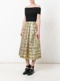 metallic pleated skirt