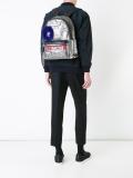 logo print metallic backpack