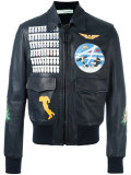 multi prints leather jacket