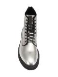 metallic lace-up boots