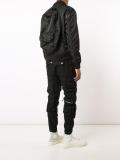leather detailing bomber jacket