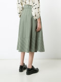striped A-line skirt