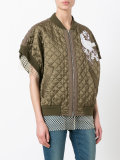 shortsleeved quilted bomber jacket