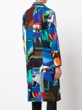 multi-print buttoned coat