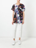 tree print panelled mini dress