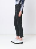 cropped frayed hem jeans
