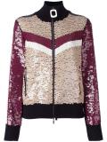 sequined zip up cardigan