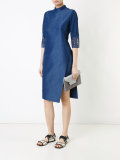 mandarin neck asymmetric dress