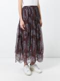 plissé pleated paisley skirt