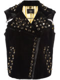 embellished biker style gilet