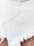 Asymmetric Frayed Denim Skirt