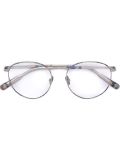 round frame glasses with clip-on shades