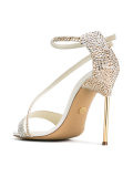 appliquéd sandals with asymmetric straps