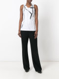 feather and bead print tank