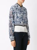 floral lace bomber jacket