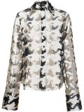 oversized fil coupé houndstooth pattern shirt