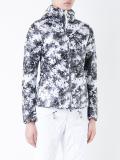 palm print hooded puffer jacket