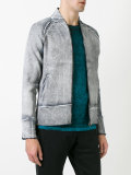 coated zip cardigan 