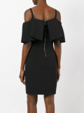 ruffled cold-shoulder dress