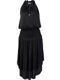 drawstring neck ruffled dress