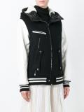 striped hooded bomber jacket