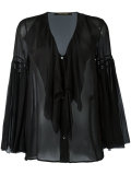 ruffled sheer blouse