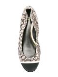 snakeskin effect ballerinas