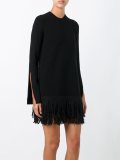 fringed hem knit dress