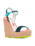 Lusita Stripes wedge sandals