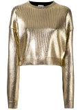 coated metallic cropped jumper