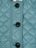 collarless diamond quilted jacket