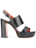 block panel platform sandals